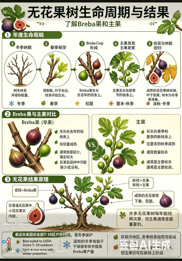无花果树生命周期和结果的图片翻译-小果迷